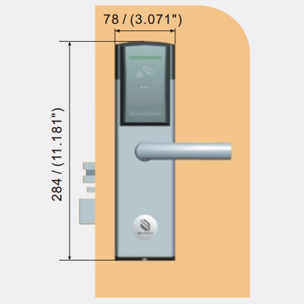 electronic hotel lock base rfid typical 75 series 04