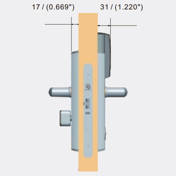 electronic hotel lock base rfid typical 75 series 05