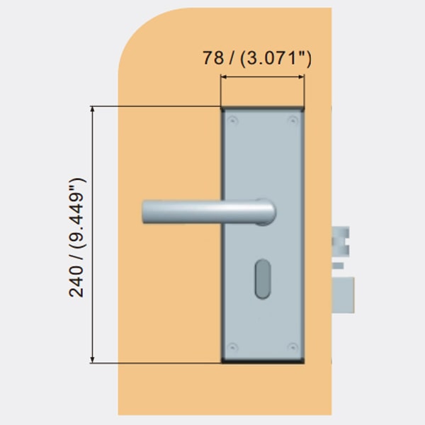 electronic hotel lock base rfid typical 75 series 06