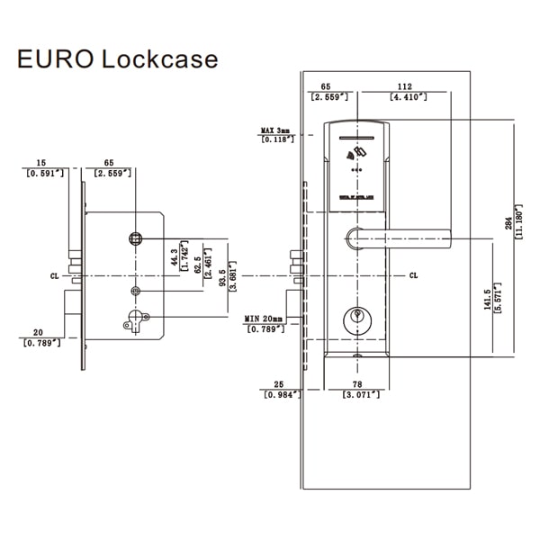 electronic hotel lock base rfid typical 75 series 09
