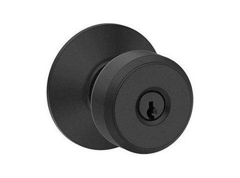 A black colored storeroom door knob
