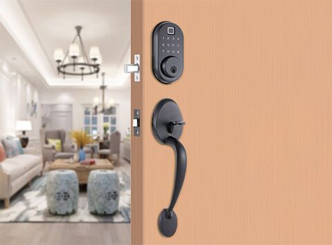 black electronic keyless door lock residential electric deadbolt lock