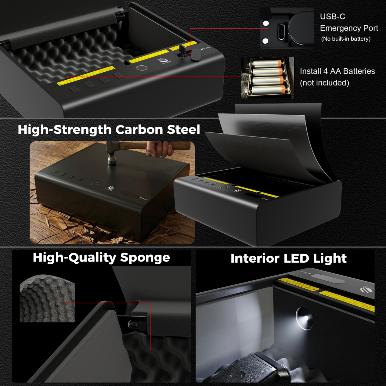STA03 Biometric Gun Safe for Handgun2