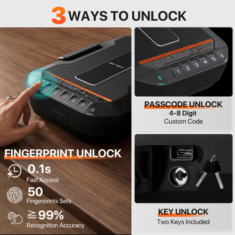 STA04 Portable Biometric Gun Safe1